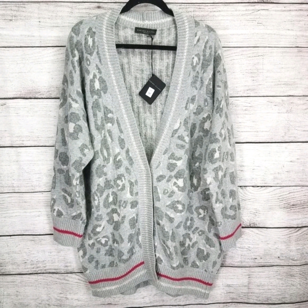 Fabiana Filippi Cardigan Sweater XL Wool Cashmere Italy Animal Knit Alpaca Silk